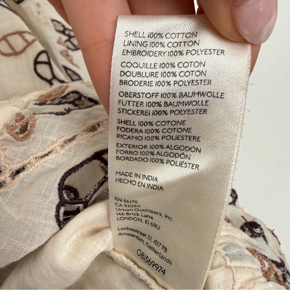 By Anthropologie Eyelet Embroidered Boho Fairycore Blouse - Picture 8 of 9